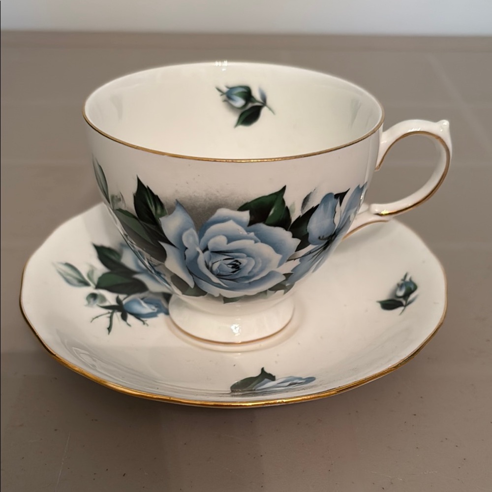 Queen Anne bone china floral teacup